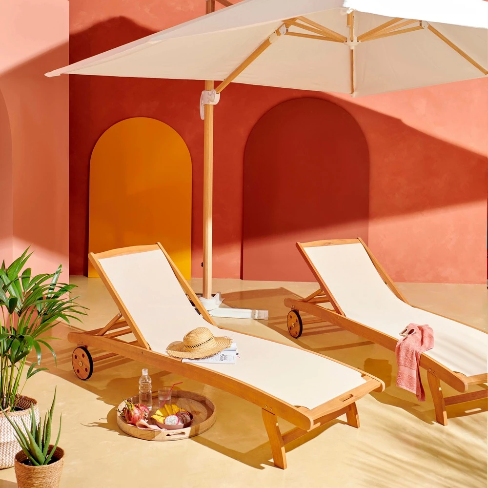 Parasol Déporté 3x3m Et 4 Dalles Lestées Effet Bois Blanc 8 Parasol Déporté 3x3m Et 4 Dalles Lestées Effet Bois Blanc – Image 6