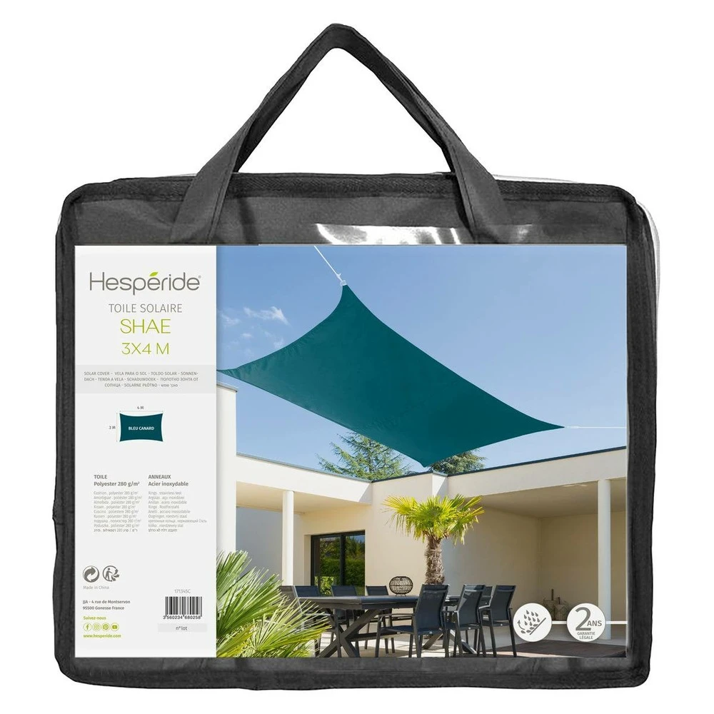 Voile D'ombrage Rectangulaire Shae Bleu Canard 5 Voile D'ombrage Rectangulaire Shae Bleu Canard – Image 3