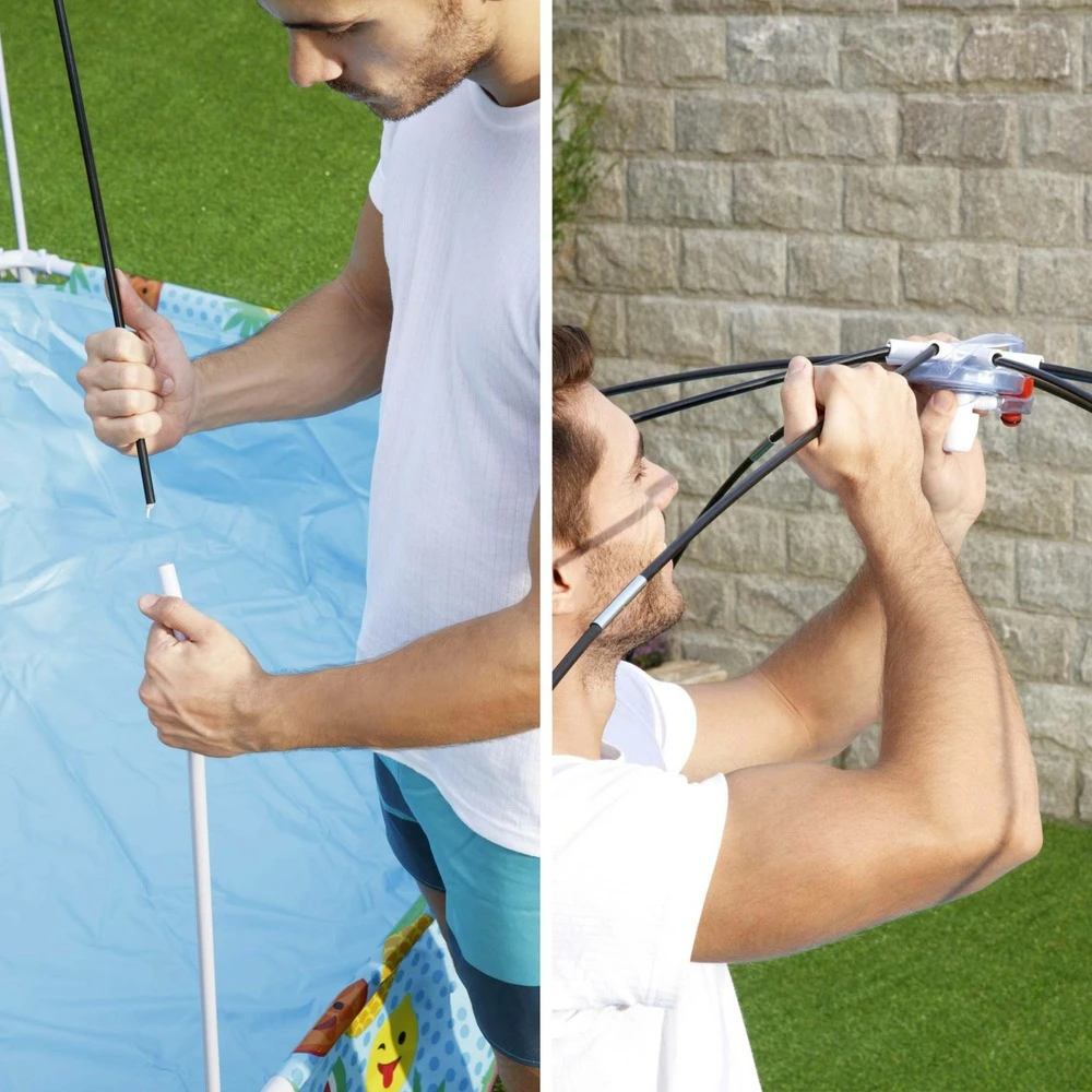 Piscine Tubulaire Hors Sol Tana Avec Parasol Et Brumisateur Intégré. Ronde ø244x51cm 6 Piscine Tubulaire Hors Sol Tana Avec Parasol Et Brumisateur Intégré. Ronde ø244x51cm – Image 4