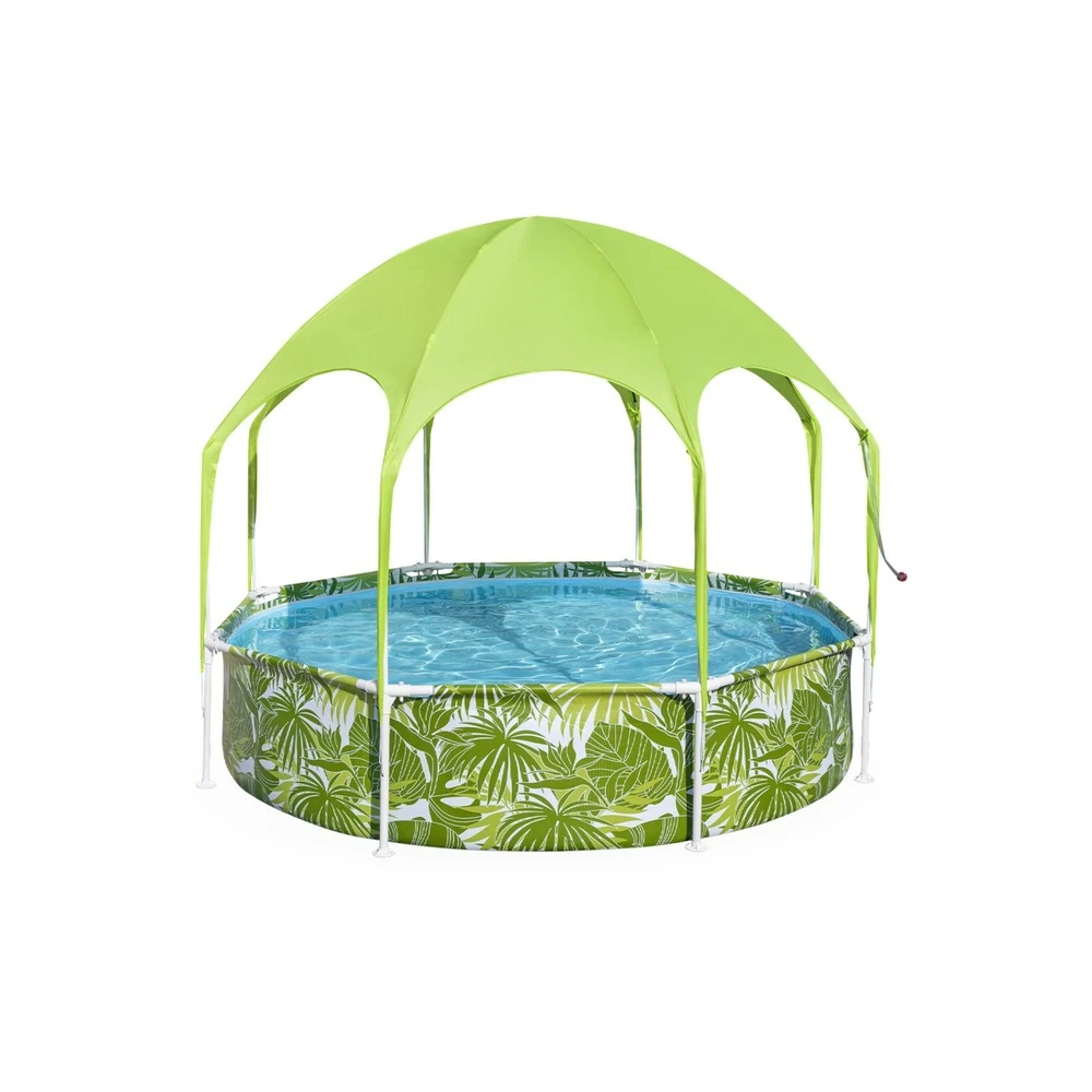 Piscine Tubulaire Hors Sol Tana Avec Parasol Et Brumisateur Intégré. Ronde ø244x51cm 4 Piscine Tubulaire Hors Sol Tana Avec Parasol Et Brumisateur Intégré. Ronde ø244x51cm – Image 2