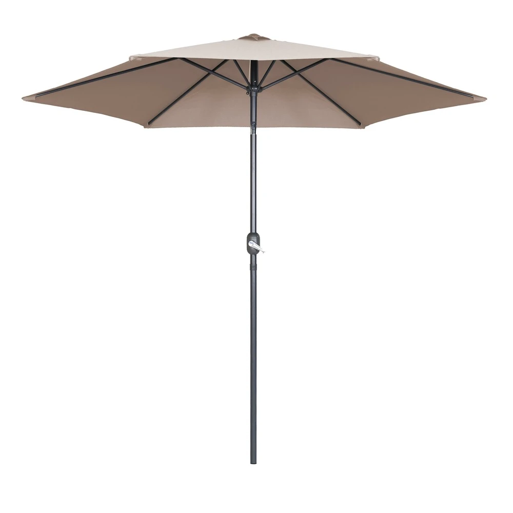 Parasol Droit Inclinable 3m Et 4 Dalles Lestées Aluminium Taupe 4 Parasol Droit Inclinable 3m Et 4 Dalles Lestées Aluminium Taupe – Image 2