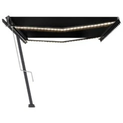 VIDAXL Auvent Automatique Capteur De Vent Et Led 500x350 Cm Anthracite -Promos Le Jardin Vivant Magasin 6480d1cdeb2440.75356831