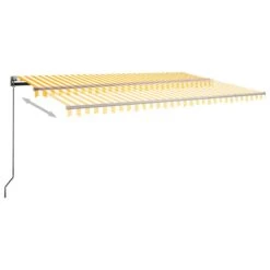 VIDAXL Auvent Automatique Sur Pied 500x350 Cm Jaune/blanc -Promos Le Jardin Vivant Magasin 6480d1da4b42b7.59026170