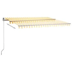 VIDAXL Auvent Automatique Capteur De Vent Led 450x350cm Jaune Et Blanc 13 VIDAXL Auvent Automatique Capteur De Vent Led 450x350cm Jaune Et Blanc -Promos Le Jardin Vivant Magasin 6480d1e365caf5.46396731