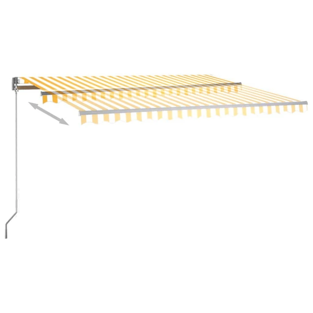 VIDAXL Auvent Automatique Capteur De Vent Led 450x350cm Jaune Et Blanc 7 VIDAXL Auvent Automatique Capteur De Vent Led 450x350cm Jaune Et Blanc – Image 5