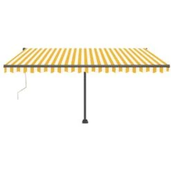 VIDAXL Auvent Automatique Capteur De Vent Led 450x350cm Jaune Et Blanc 11 VIDAXL Auvent Automatique Capteur De Vent Led 450x350cm Jaune Et Blanc -Promos Le Jardin Vivant Magasin 6480d1e3703352.94832296