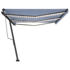 VIDAXL Auvent Automatique Capteur De Vent/led 600x300 Cm Bleu Et Blanc 12 VIDAXL Auvent Automatique Capteur De Vent/led 600x300 Cm Bleu Et Blanc -Promos Le Jardin Vivant Magasin 6480d1e873b8f4.74854602