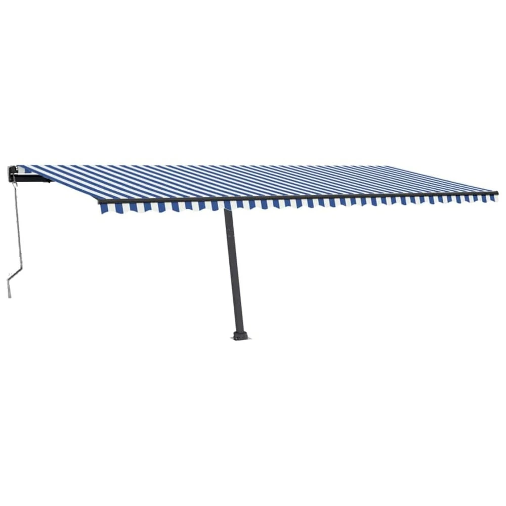 VIDAXL Auvent Automatique Capteur De Vent/led 600x300 Cm Bleu Et Blanc 4 VIDAXL Auvent Automatique Capteur De Vent/led 600x300 Cm Bleu Et Blanc – Image 2