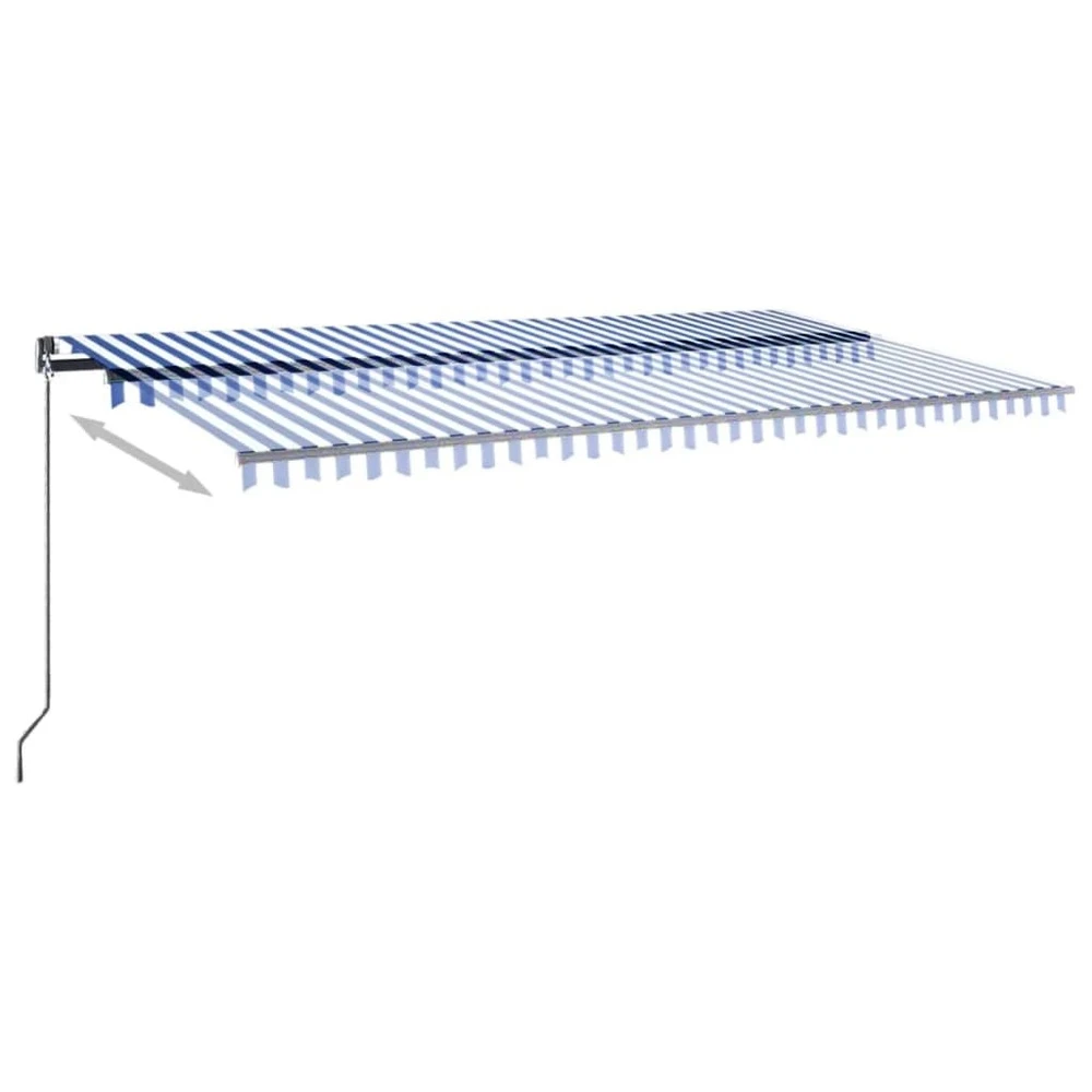 VIDAXL Auvent Automatique Capteur De Vent/led 600x300 Cm Bleu Et Blanc 7 VIDAXL Auvent Automatique Capteur De Vent/led 600x300 Cm Bleu Et Blanc – Image 5