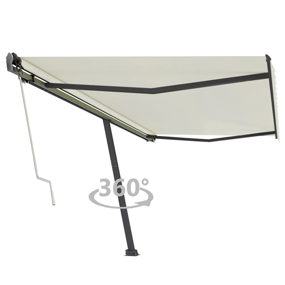 VIDAXL Auvent Automatique Sur Pied 500x350 Cm Crème 3 VIDAXL Auvent Automatique Sur Pied 500x350 Cm Crème