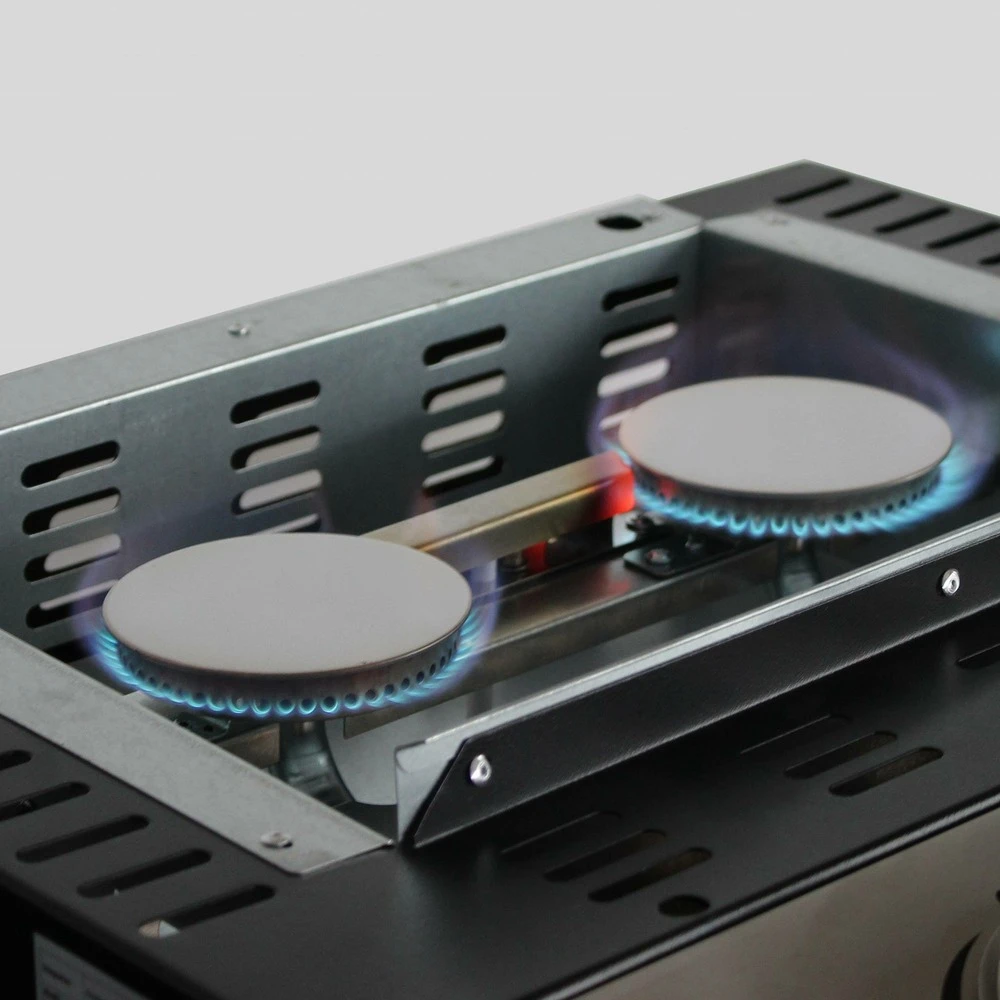 Plancha Au Gaz 2 Brûleurs Sur Chariot - Porthos - 5kw. Plancha à Gaz Avec Desserte . Cuisine Extérieure. Plaque émaillée. Inox. 8 Plancha Au Gaz 2 Brûleurs Sur Chariot - Porthos - 5kw. Plancha à Gaz Avec Desserte . Cuisine Extérieure. Plaque émaillée. Inox. – Image 6