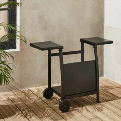 Desserte Pour Plancha Au Gaz - Chariot Porthos 2 Brûleurs - Chariot Barbecue Noir. Cuisine Extérieure. Roulettes -Promos Le Jardin Vivant Magasin 6482c3f12cd921.98614023