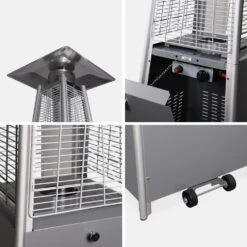Chauffage D'extérieur Avec Sa Housse Intégrale - Arctic 13kw Gris Clair - Parasol Chauffant Gaz Pyramide. Chauffage De Terrasse -Promos Le Jardin Vivant Magasin 6482c400e95541.66193012