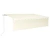 VIDAXL Auvent Automatique Store Capteur De Vent Et Led 6x3 M Crème -Promos Le Jardin Vivant Magasin 6482c6fcd06908.12563603