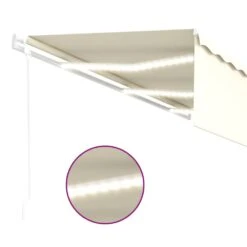 VIDAXL Auvent Automatique Store Capteur De Vent Et Led 6x3 M Crème -Promos Le Jardin Vivant Magasin 6482c6fcd3e4e9.69396614