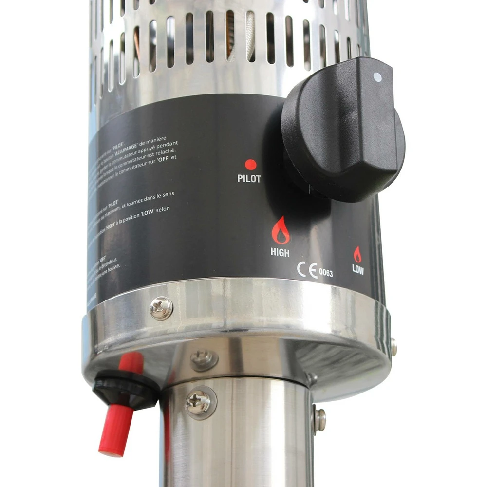 Lot De 2 Chauffages Extérieur à Gaz Noir. Parasols Chauffants De Terrasse Finland 12.5kw Avec Roulettes 7 Lot De 2 Chauffages Extérieur à Gaz Noir. Parasols Chauffants De Terrasse Finland 12.5kw Avec Roulettes – Image 5