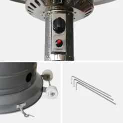 Lot De 2 Chauffages D'extérieur à Gaz 13kw - Siberia - Parasols Chauffants. Avec Roulettes Et Stabilisateur -Promos Le Jardin Vivant Magasin 648318a3ce4986.83072972