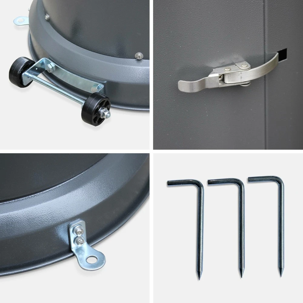 Lot De 2 Chauffages Extérieur à Gaz Gris. Parasols Chauffants De Terrasse Finland 12.5kw Avec Roulettes 8 Lot De 2 Chauffages Extérieur à Gaz Gris. Parasols Chauffants De Terrasse Finland 12.5kw Avec Roulettes – Image 6