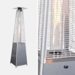 Lot De 2 Parasols Chauffants Gaz Pyramide. Gris Clair. Véritable Flamme. Roulettes Incluses -Promos Le Jardin Vivant Magasin 648318a6843897.15141889