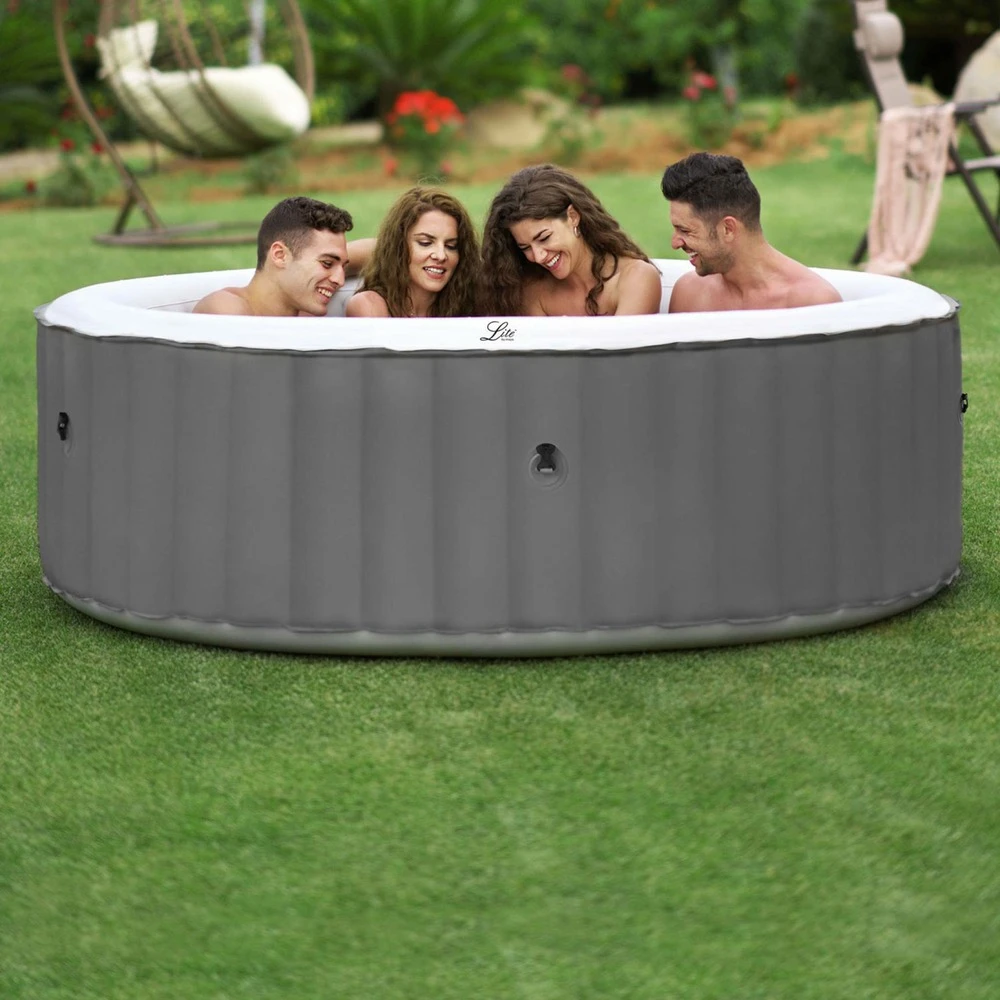 Spa Mspa Gonflable Rond – Kili 4 Gris 4 Places - Système Anti-gel Et De Désinfection Uvc + Bâche. 180 Cm. Pompe. Chauffage. 4 Spa Mspa Gonflable Rond – Kili 4 Gris 4 Places - Système Anti-gel Et De Désinfection Uvc + Bâche. 180 Cm. Pompe. Chauffage. – Image 2