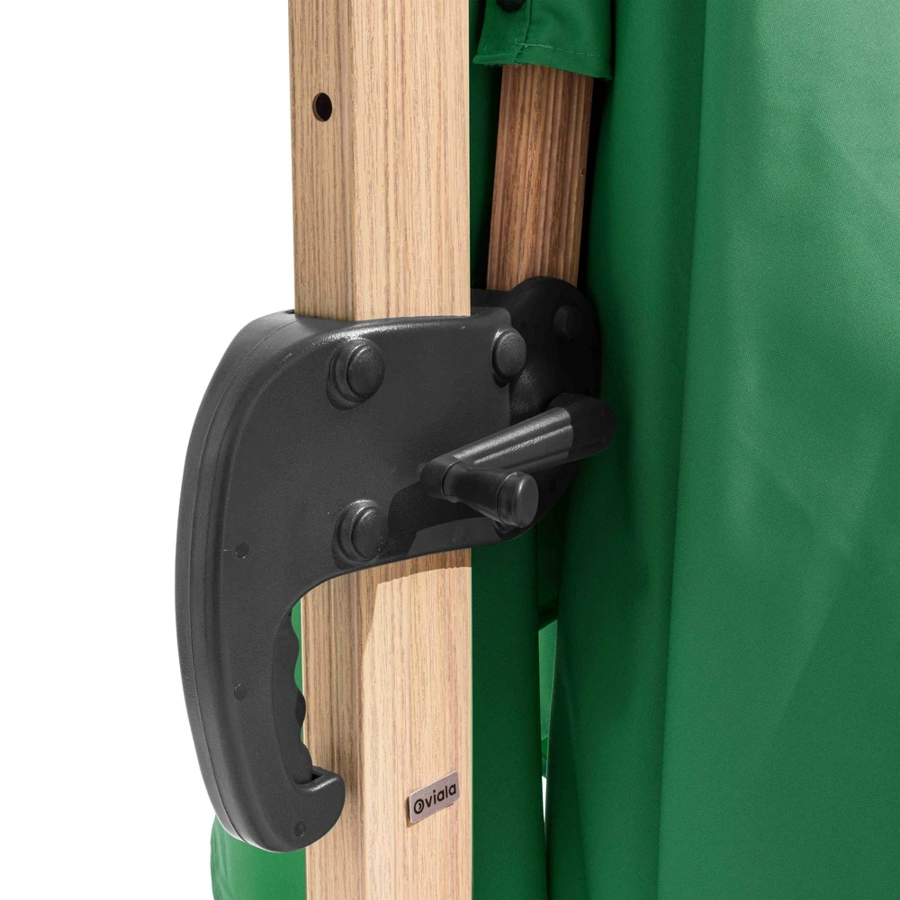 Parasol Déporté Carré 3x3m Effet Bois Vert Cactus 6 Parasol Déporté Carré 3x3m Effet Bois Vert Cactus – Image 4