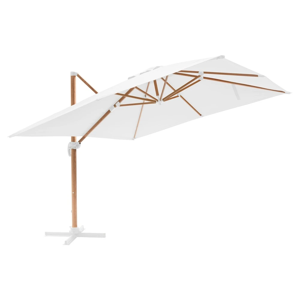 Parasol Déporté Carré 3x3m Effet Bois écru 3 Parasol Déporté Carré 3x3m Effet Bois écru