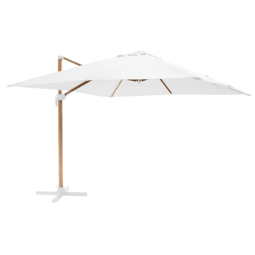 Parasol Déporté Carré 3x3m Effet Bois écru 4 Parasol Déporté Carré 3x3m Effet Bois écru – Image 2
