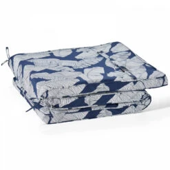 Lot De 2 Coussins Bain De Soleil Polyester Bleu 186x60x5 Cm -Promos Le Jardin Vivant Magasin 64886574e7a311.42057137