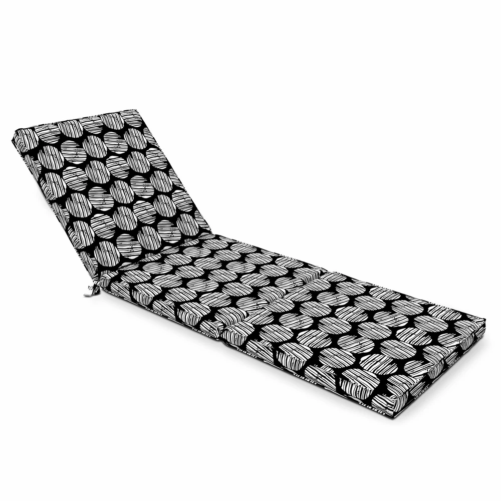 Coussin Pour Bain De Soleil Noir Et Blanc 186 X 60 X 5cm 3 Coussin Pour Bain De Soleil Noir Et Blanc 186 X 60 X 5cm