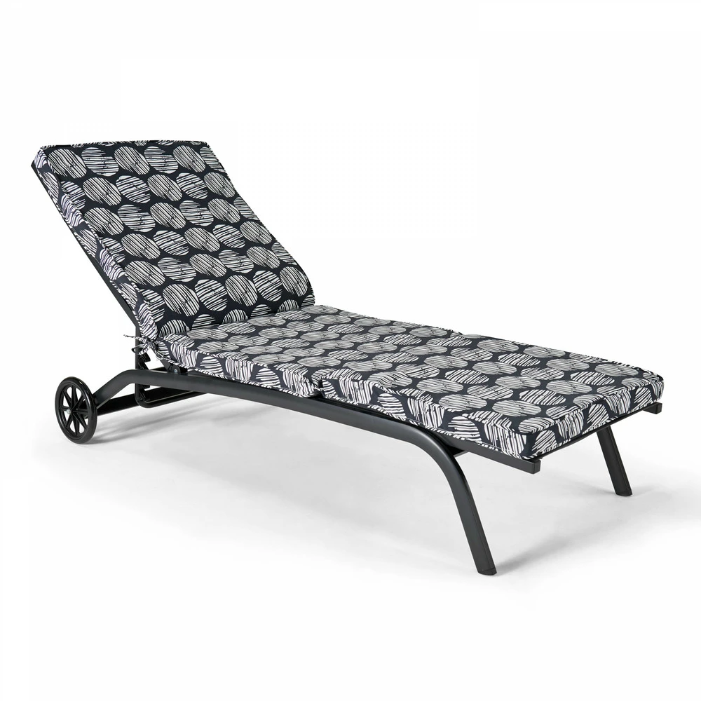 Coussin Pour Bain De Soleil Noir Et Blanc 186 X 60 X 5cm 4 Coussin Pour Bain De Soleil Noir Et Blanc 186 X 60 X 5cm – Image 2