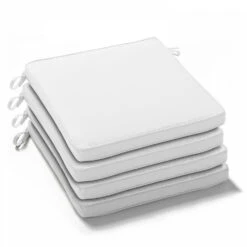 Lot De 4 Galettes De Chaise Polyester écru 40x40x3 Cm