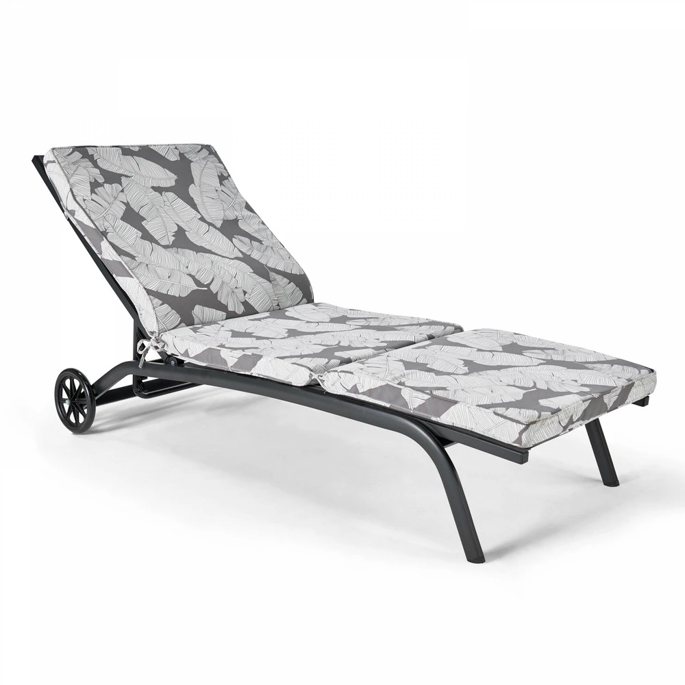 Coussin Pour Bain De Soleil Gris Et Blanc 186 X 60 X 5cm 4 Coussin Pour Bain De Soleil Gris Et Blanc 186 X 60 X 5cm – Image 2