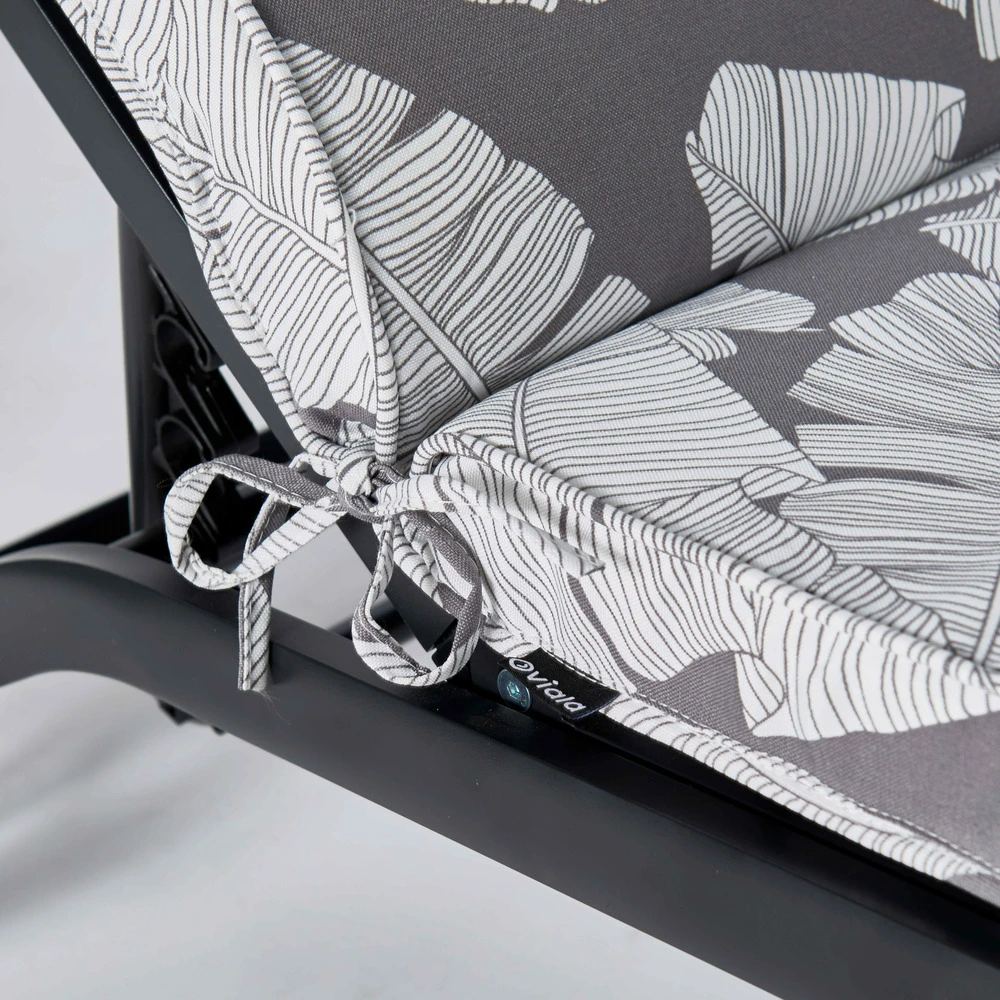 Coussin Pour Bain De Soleil Gris Et Blanc 186 X 60 X 5cm 6 Coussin Pour Bain De Soleil Gris Et Blanc 186 X 60 X 5cm – Image 4