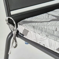 Lot De 4 Galettes De Chaise Polyester Abaca Gris 40x40x3 Cm -Promos Le Jardin Vivant Magasin 6488658dcff496.02036527