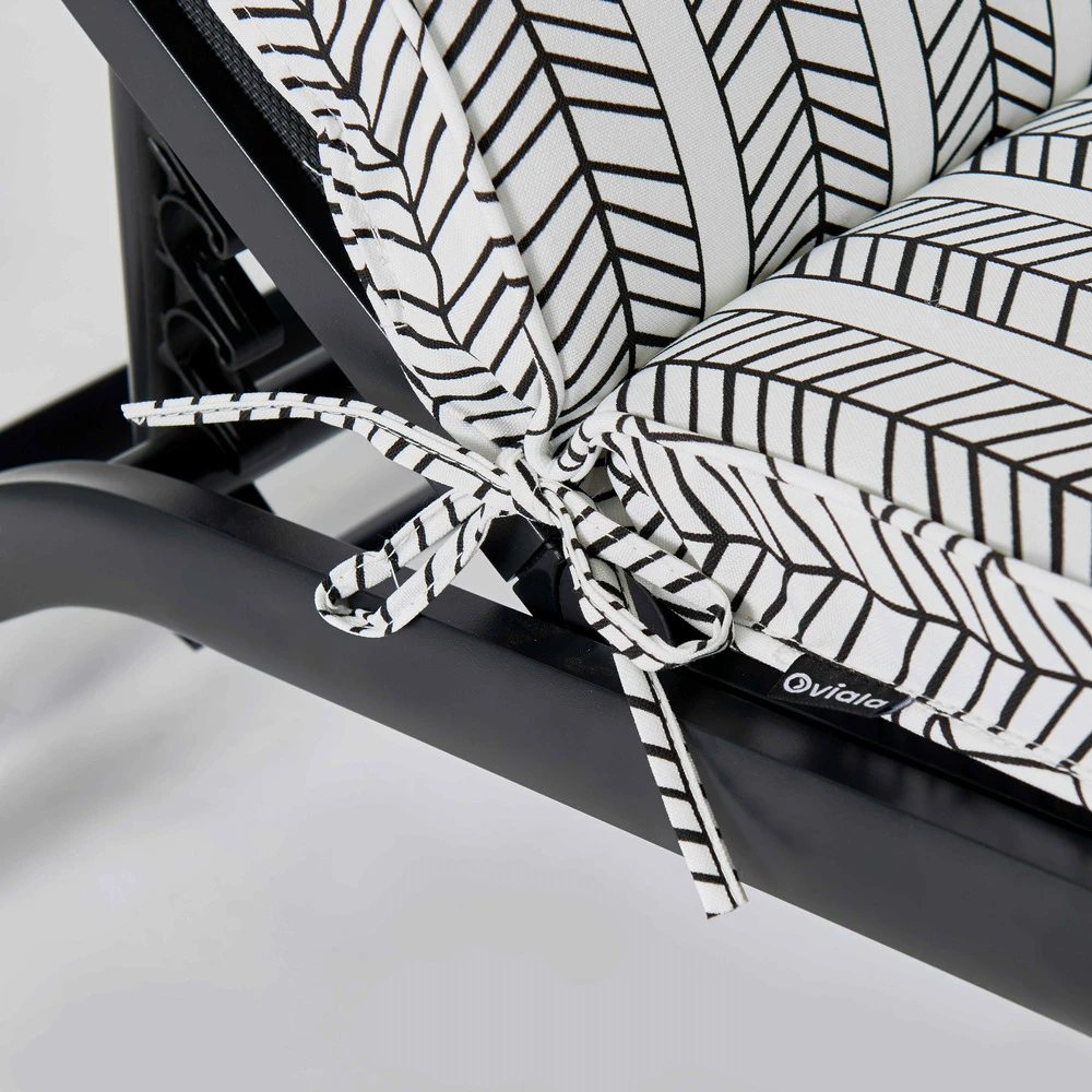 Coussin Bain De Soleil Polyester Blanc Et Noir 186 X 60 X 5 Cm 7 Coussin Bain De Soleil Polyester Blanc Et Noir 186 X 60 X 5 Cm – Image 5