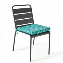Lot De 4 Galettes De Chaise Polyester Lagune 40x40x3 Cm -Promos Le Jardin Vivant Magasin 64886591f27e49.26045145