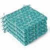 Lot De 4 Galettes De Chaise Polyester Lagune 40x40x3 Cm -Promos Le Jardin Vivant Magasin 648865921682a7.89941383