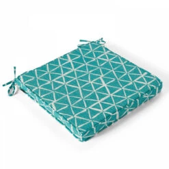 Lot De 4 Galettes De Chaise Polyester Lagune 40x40x3 Cm -Promos Le Jardin Vivant Magasin 64886592330b45.78724938