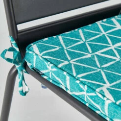 Lot De 4 Galettes De Chaise Polyester Lagune 40x40x3 Cm -Promos Le Jardin Vivant Magasin 648865923cd995.59474293