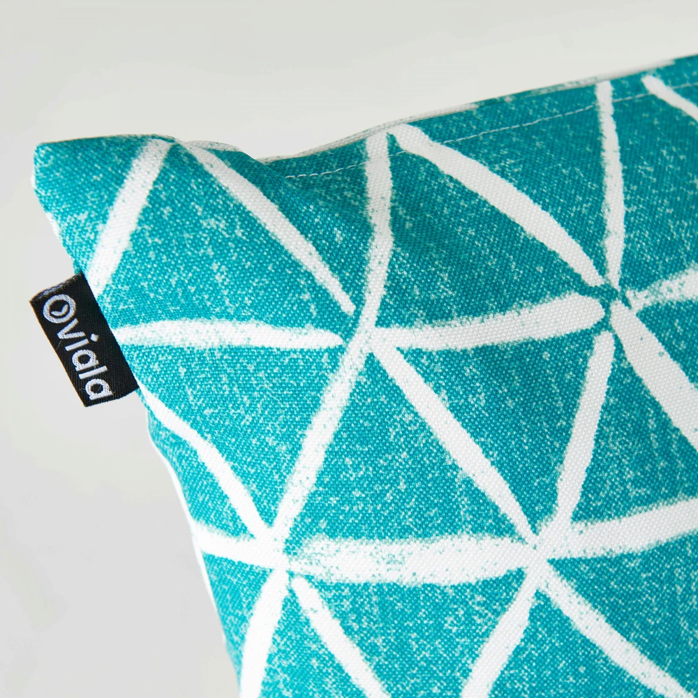 Lot De 2 Coussins Carrés Polyester Lagune 45x45x8 Cm 4 Lot De 2 Coussins Carrés Polyester Lagune 45x45x8 Cm – Image 2