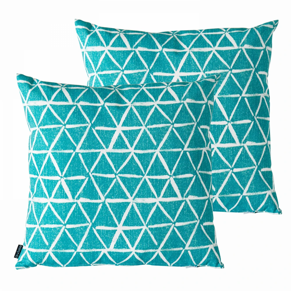 Lot De 2 Coussins Carrés Polyester Lagune 45x45x8 Cm 3 Lot De 2 Coussins Carrés Polyester Lagune 45x45x8 Cm