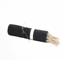 Fouta En Coton Tissage Nid D'abeille Spa 100x200cm Bleu Marine -Promos Le Jardin Vivant Magasin 648b51ccc9f828.94609112