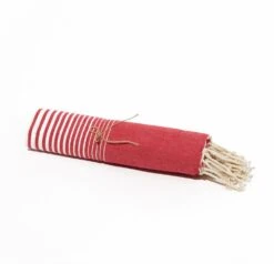 Fouta En Coton Miami 100x200cm Rouge -Promos Le Jardin Vivant Magasin 648b51cedb3ce7.08343188
