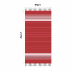 Fouta En Coton Miami 100x200cm Rouge -Promos Le Jardin Vivant Magasin 648b51cedf74f8.53370561