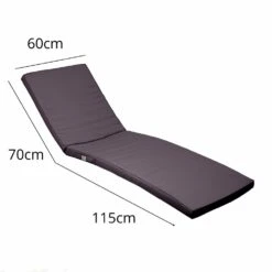 Coussin Bain De Soleil - Matelas Pour Transat Dehoussable- 185x60x5cm - Gris Carbone -Promos Le Jardin Vivant Magasin 648b51cfe341e4.12277248