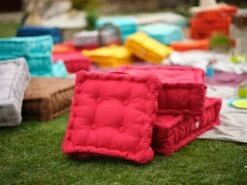 Coussin De Sol Lot De 2 - 40 X 40 Cm Rouge Piment -Promos Le Jardin Vivant Magasin 648b51d2a23117.32916968