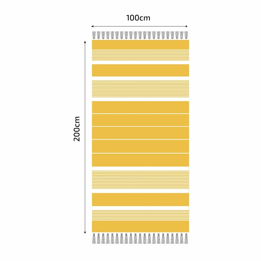 Fouta En Coton Arthur 100x200cm Jaune 6 Fouta En Coton Arthur 100x200cm Jaune – Image 4