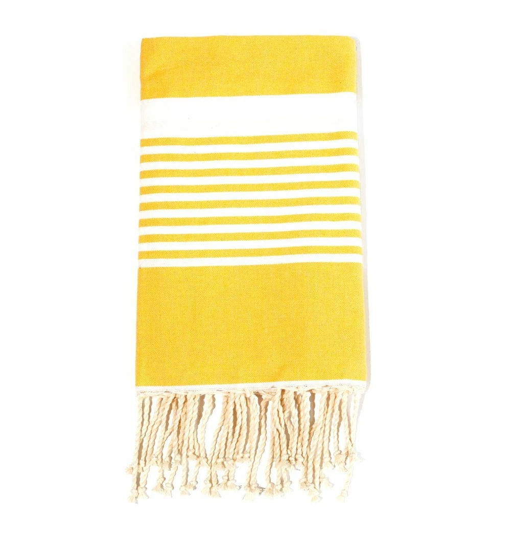 Fouta En Coton Arthur 100x200cm Jaune 3 Fouta En Coton Arthur 100x200cm Jaune