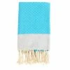 Fouta En Coton Petit Losange 100x200cm Turquoise -Promos Le Jardin Vivant Magasin 648b552d7e0e39.06513985