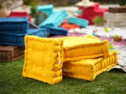 Coussin De Sol Lot De 2 - 40 X 40 Cm Jaune Miel -Promos Le Jardin Vivant Magasin 648b553573ea70.22110254